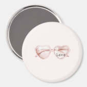 Roze Hart Bril Liefde Magneet (Voorkant / Achterkant)