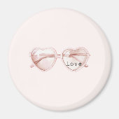 Roze Hart Bril Liefde Magneet (Voorkant)