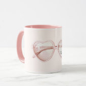 Roze Hart Bril Liefde Mok (Voorkant links)