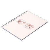 Roze Hart Bril Liefde Notitieboek (Linkerzijde)