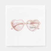 Roze Hart Bril Liefde Servet (Voorkant)