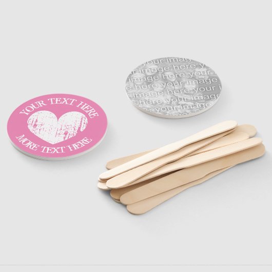  roze hart bruiloft partij foto hand fans handwaaier (Niet-gemonteerd)