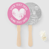  roze hart bruiloft partij foto hand fans handwaaier (Voorkant en achterkant)