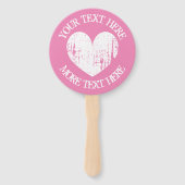  roze hart bruiloft partij foto hand fans handwaaier (Voorkant)