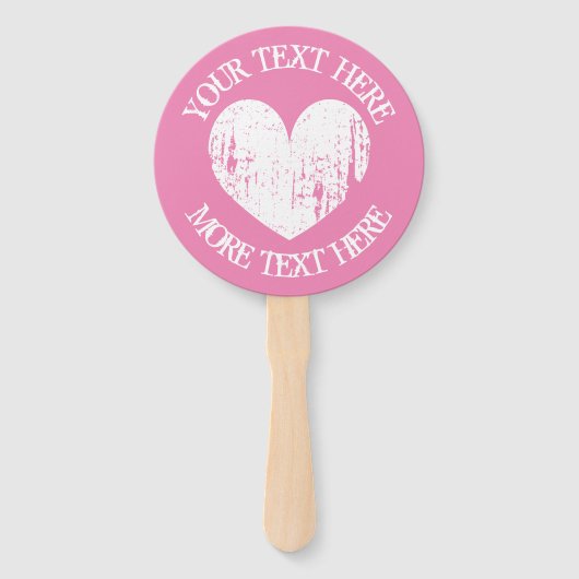  roze hart bruiloft partij foto hand fans handwaaier (Voorkant)