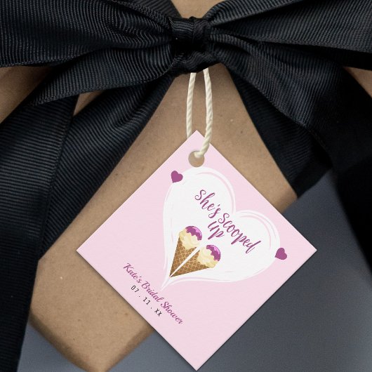Roze Hart Bruiloftstaart Ijsje Bedankjes Labels