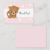 Roze Hart Bruin Beer Dank u Notecards Notitiekaartje (Voorkant / Achterkant)