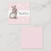 Roze Hart Bunny Baby shower Dank u Notecards Notitiekaartje (Voorkant / Achterkant)