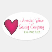 Roze Hart Business Custom Sticker (Voorkant)