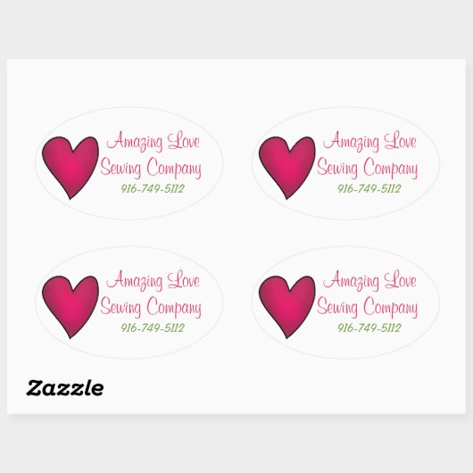 Roze Hart Business Custom Sticker (Vel)