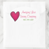 Roze Hart Business Custom Sticker (Tas)