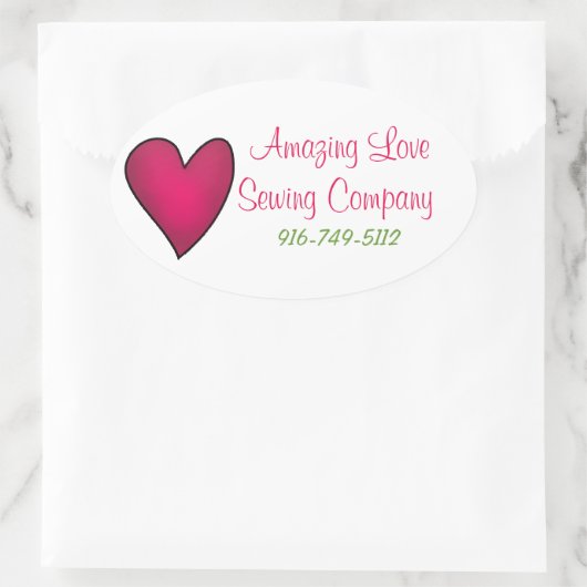 Roze Hart Business Custom Sticker (Tas)