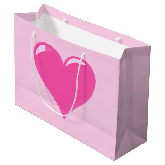 Roze Hart Cadeautas (Voorkant Gekanteld)