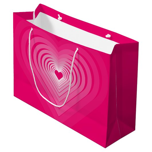 Roze Hart Cadeautas (Voorkant Gekanteld)
