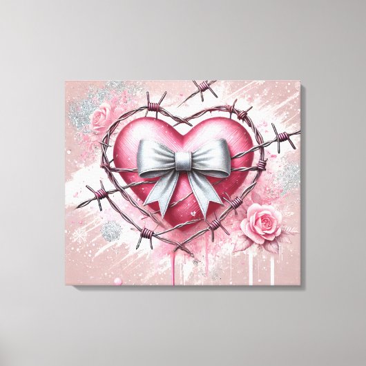 Roze Hart Canvas Afdruk (Voorkant)