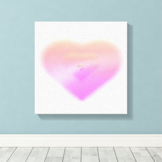 roze hart canvas afdruk (Insitu (Houten vloer))