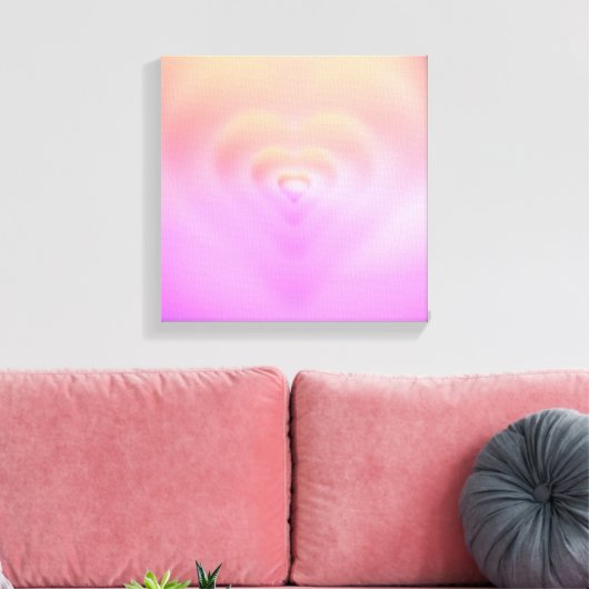 roze hart canvas afdruk (Insitu (Woonkamer))