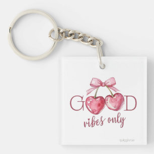 Roze Hart Canvas Tas,Positieve Quotes Tas,Cadeautj Sleutelhanger