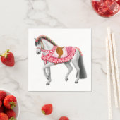 Roze Hart Carrousel Paardenservetten Servet (Insitu)