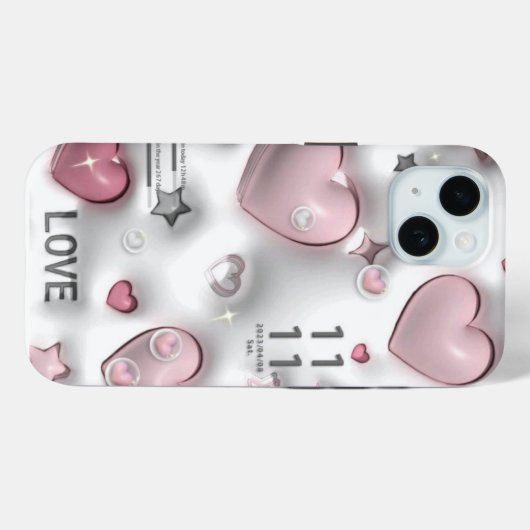 Roze hart Case-Mate iPhone case (Achterkant (horizontaal))