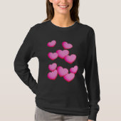 Roze Hart Cluster Valentijn T-shirt (Voorkant)