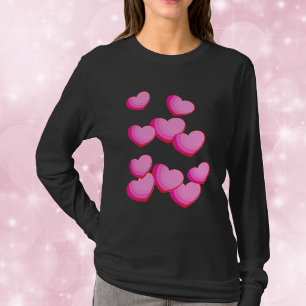 Roze Hart Cluster Valentijn T-shirt