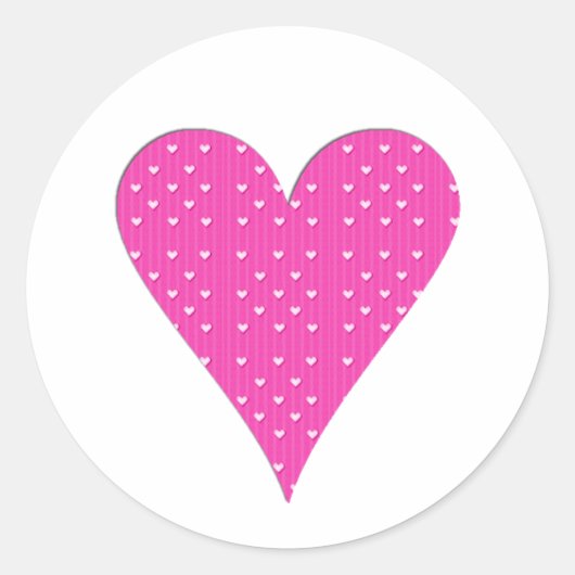 Roze Hart Collectie Ronde Sticker (Voorkant)