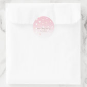 Roze Hart Confetti Baby shower Ronde Sticker (Tas)