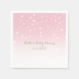 Roze Hart Confetti Baby shower Servet