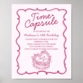 Roze Hart Coquette Cake Verjaardag Tijd Capsule Poster (Voorkant)