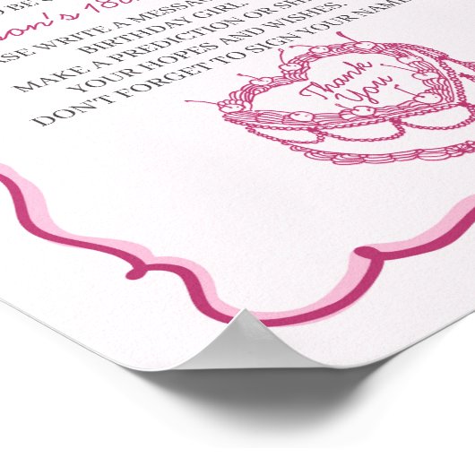 Roze Hart Coquette Cherry Cake Bday Time Capsule Poster (Hoek)