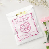 Roze Hart Coquette Cherry Cake Verjaardag Bedankzakje (Gezegeld)