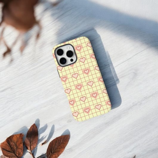 Roze Hart Cream Geruite Valentijnsdag Gift Case-Mate iPhone Case