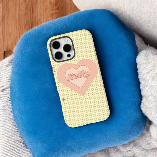 Roze Hart Cream Geruite Valentijnsdag Gift Case-Mate iPhone Case