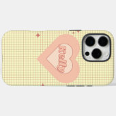 Roze Hart Cream Geruite Valentijnsdag Gift Case-Mate iPhone Case (Achterkant (horizontaal))