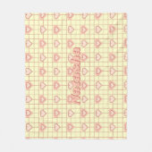 Roze Hart Cream Geruite Valentijnsdag Gift Fleece Deken (Voorkant)