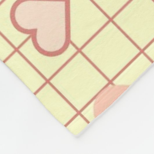 Roze Hart Cream Geruite Valentijnsdag Gift Fleece Deken (Hoek)