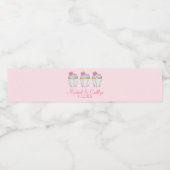 Roze Hart Cupcake Bruids Baby shower Bruiloft Waterfles Etiket (Enkel label)