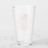 Roze Hart Cupcake Bruiloft Baby Shower Favoriet Glas (Achterkant)