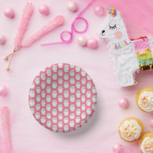 Roze Hart Cupcake Sprinkels Dessert Love Papieren Kommen