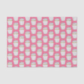 Roze Hart Cupcake Sprinkels Dessert Love Tissuepapier (Voorkant)