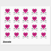 Roze Hart Cupido's Boogjes LIEFDE Vierkante Sticker (Vel)