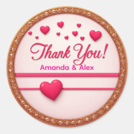 💖 Roze Hart Dank Je Trouw Favoriet 💖 Ronde Sticker