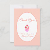 Roze Hart Dank u Bedankkaart (Voorkant)