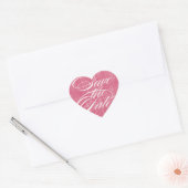 Roze Hart | De datumenvelopverzegeling opslaan Hart Sticker (Envelop)