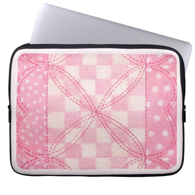 ROZE HART DEKENSEM Laptop Hoes / Roze (Voorkant)