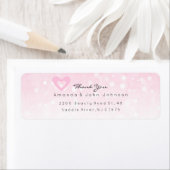 Roze Hart Delicate Dank u Bruiloft Etiket (Insitu)