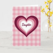Roze Hart Dochter Dag Kaart (Gele Bloem)
