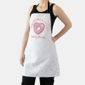 Roze Hart Donut Waterverf Cute Bakken Schort (Insitu)