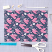 Roze Hart Doodle Schets Patroon Valentijnsdag Tissuepapier (Craft)